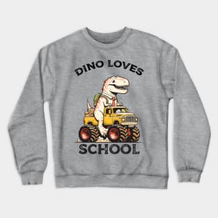 Dino ridding monster truck Crewneck Sweatshirt